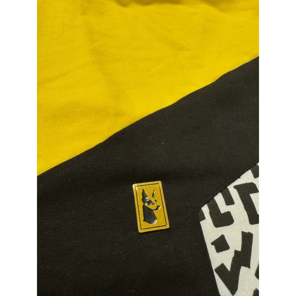 Makobi Mens 6XB Yellow Black Geometric Colorblock T-Shirt‎ and Joggers Set MS555